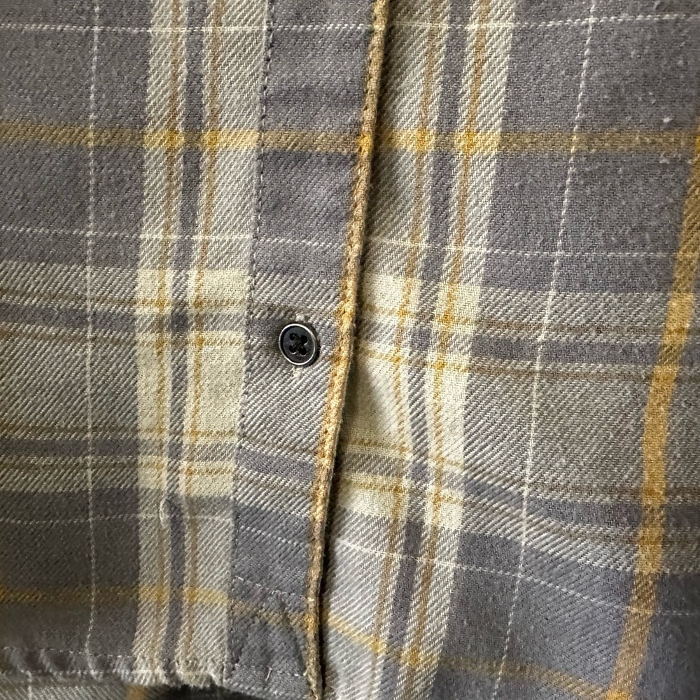 🌻3 for $13🌻 Lee Riders | Cabincore Yellow Grey Flannel Button Down long Slv Sz M - Picture 11 of 13